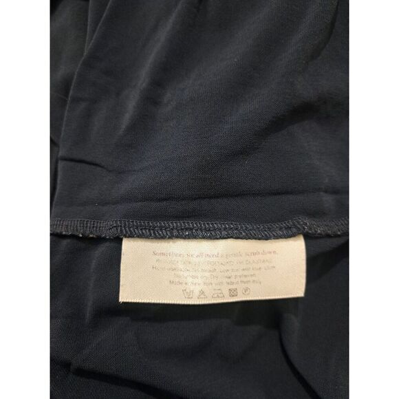 Mm Lafleur Womens Xl Square Neck Sheer Nylon Top Navy Blue Longsleeve - Picture 6 of 6